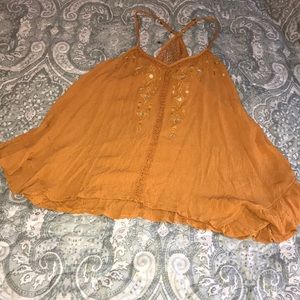 Final price Orange tank with embroidery detailing
